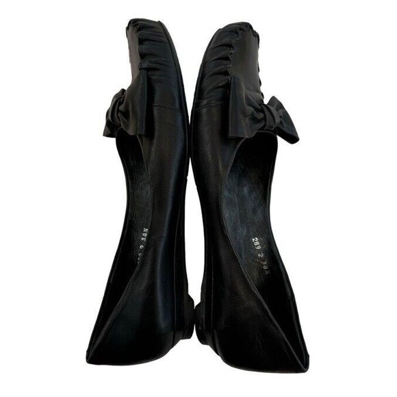 AUDLEY Heel Flats Bow Leather Loafers Black Preppy Chic Comfort Slip On EU 38.5 - Picture 3 of 8